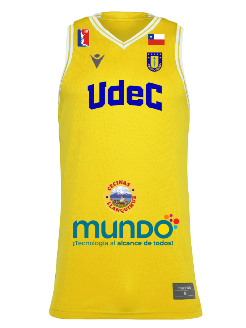 Camiseta Freon Local Basquetbol UdeC Hombre Macron Amarillo 2024