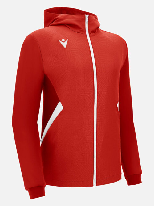 Polerón Hoody Full Zipper Tiamat Rojo/Blanco