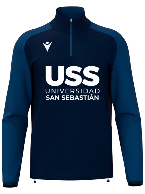 Poleron Macron Entrenamiento Isen 1/4 Zipper USS Azul Marino